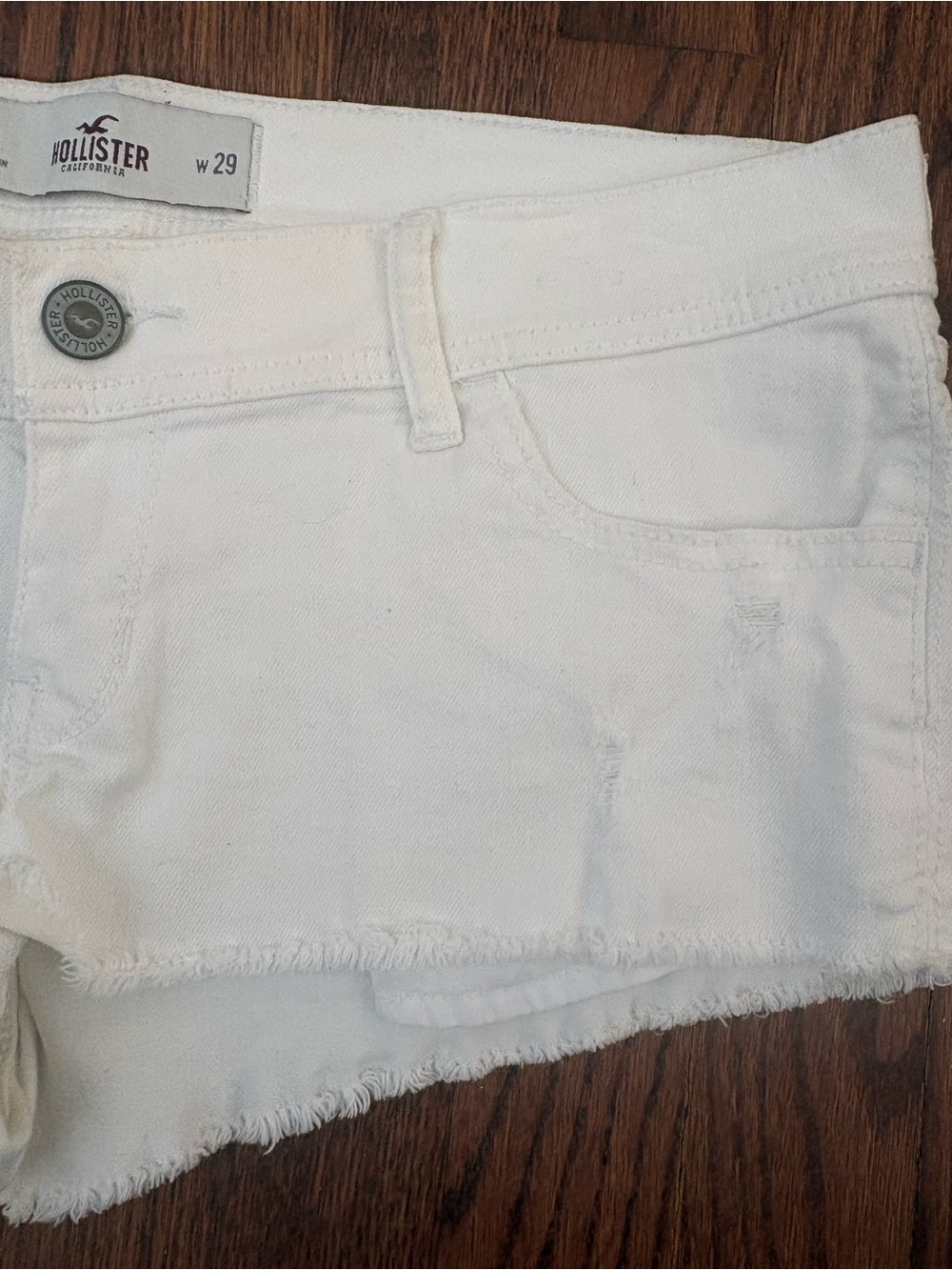 Holster Y2K Style Shorts Size 9 Low Rise Cut Off White Denim Preowned - Picture 5 of 12